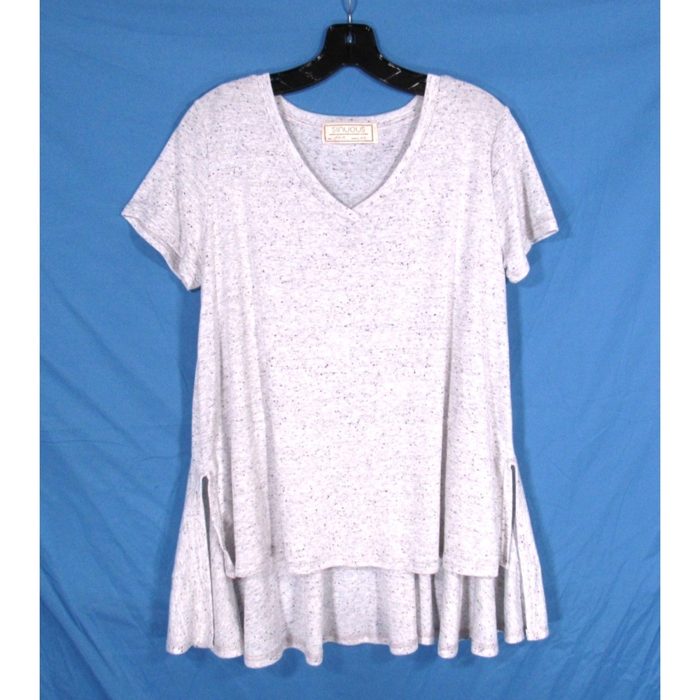 SINUOUS LOS ANGELES Gray SPECKLED PATTERN High-Low SWING BLOUSE/TOP Sz XS